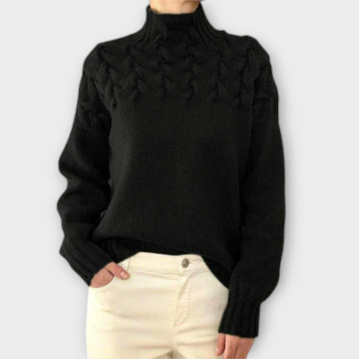 Eva - Pull femme avec détail en torsades