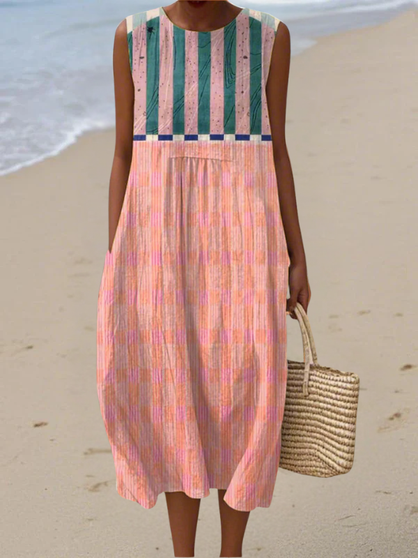 Lily™ Robe midi rayée pastel