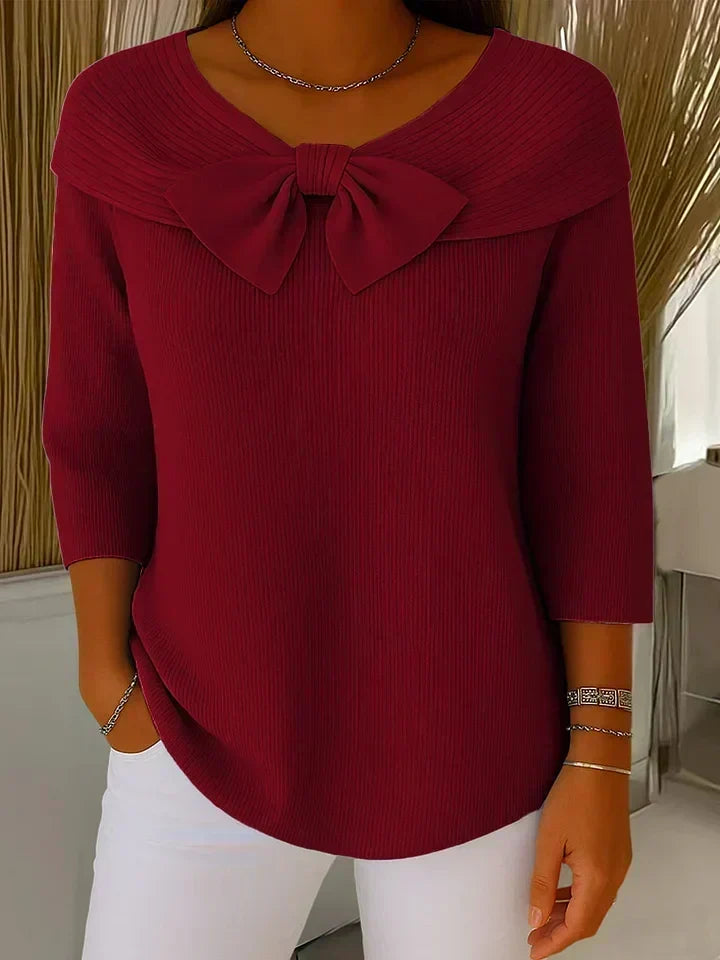 Tivella™ | Pull avec Nœud et Col Rond