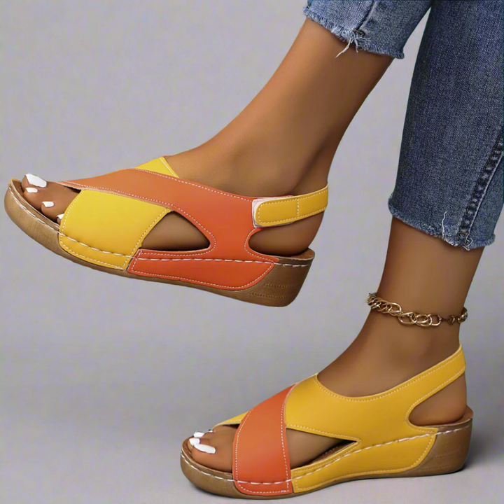 Gianna™ | Sandales bicolores à bride arrière