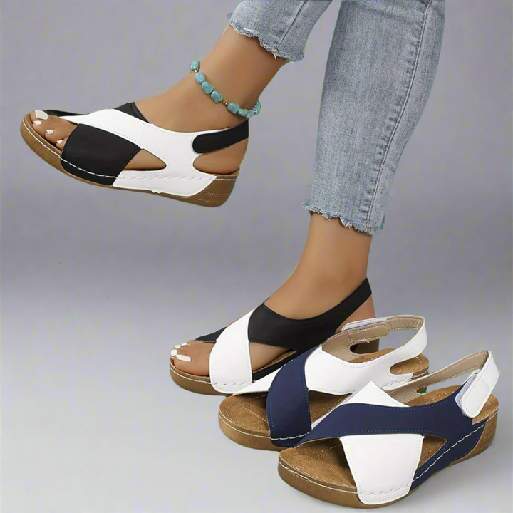 Gianna™ | Sandales bicolores à bride arrière