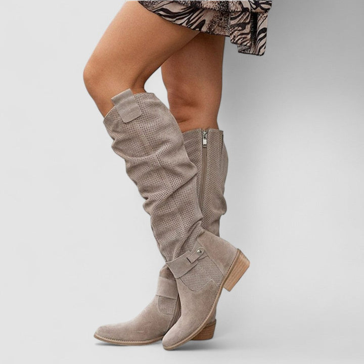 Georgiana | Bottes Western hauteur genou avec tige froncée