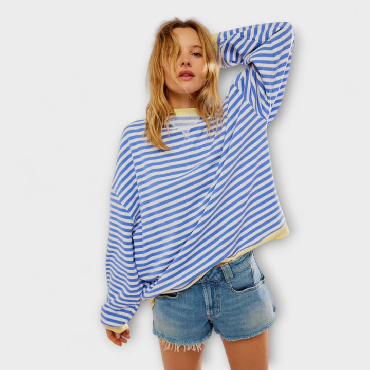 Marlene - Pull Oversize Rayé pour Femmes