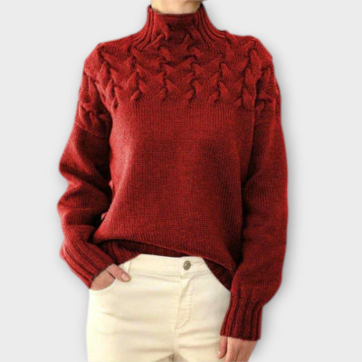 Eva - Pull femme avec détail en torsades