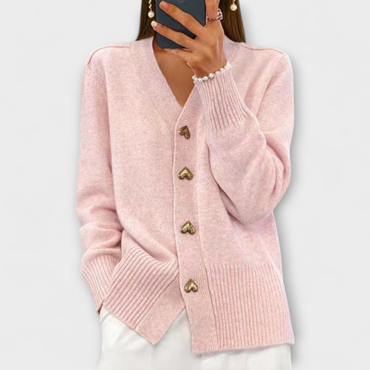 Marij – Pull pour femmes avec décolleté en V au look vintage