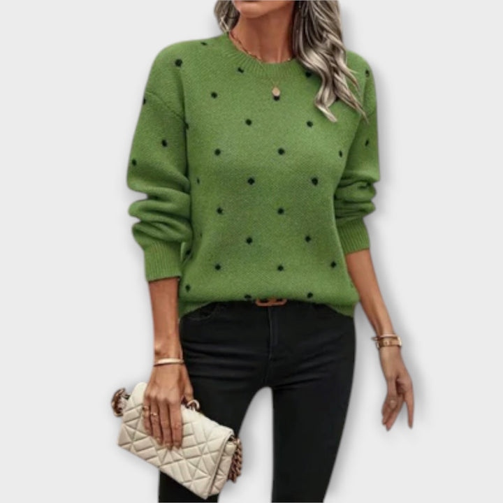 Ava – pull à manches longues décontracté avec motif à pois