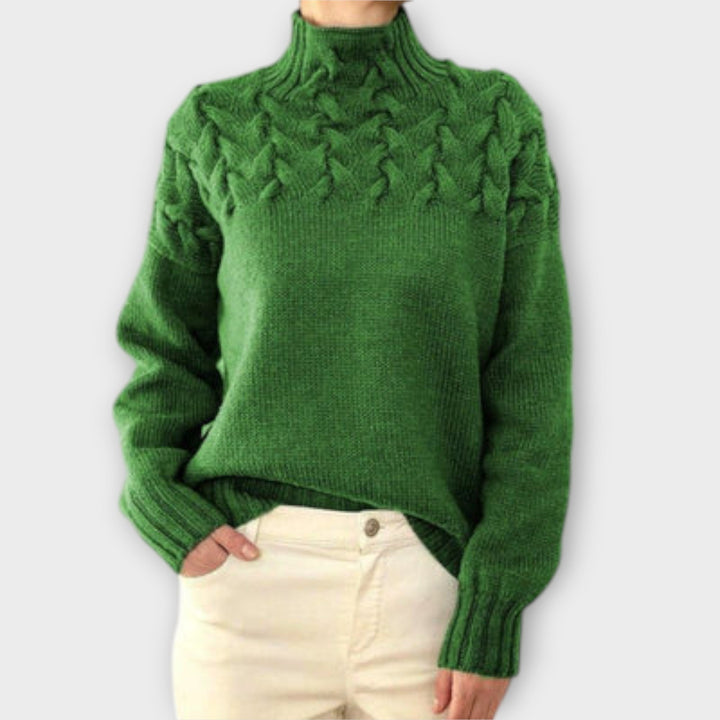 Eva - Pull femme avec détail en torsades