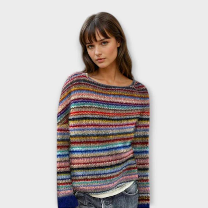 Manonin - Pull rayé décontracté et douillet