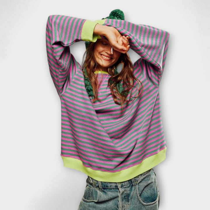 Marlene - Pull Oversize Rayé pour Femmes