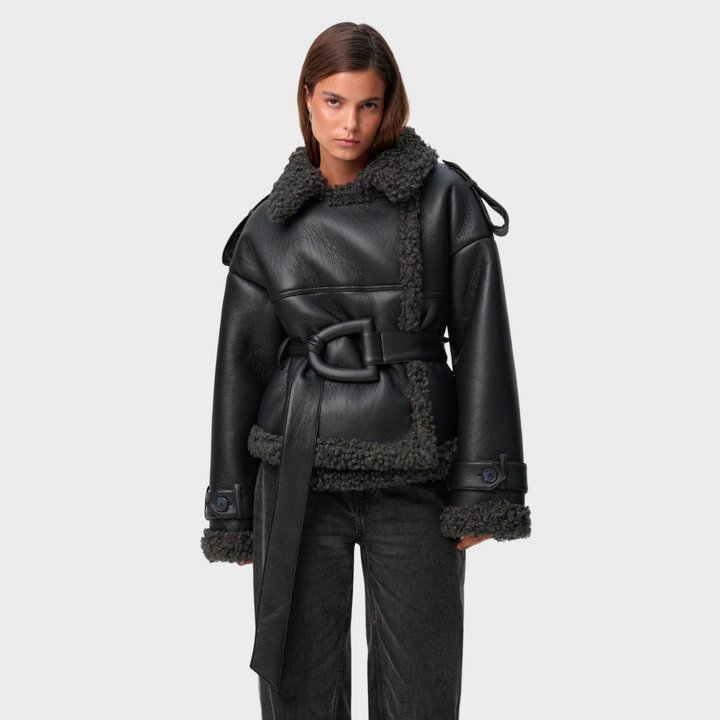 Eullie | Manteau en shearling ceinturé avec une élégance intemporelle