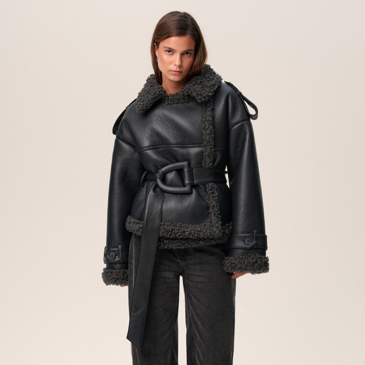 Eullie | Manteau en shearling ceinturé avec une élégance intemporelle