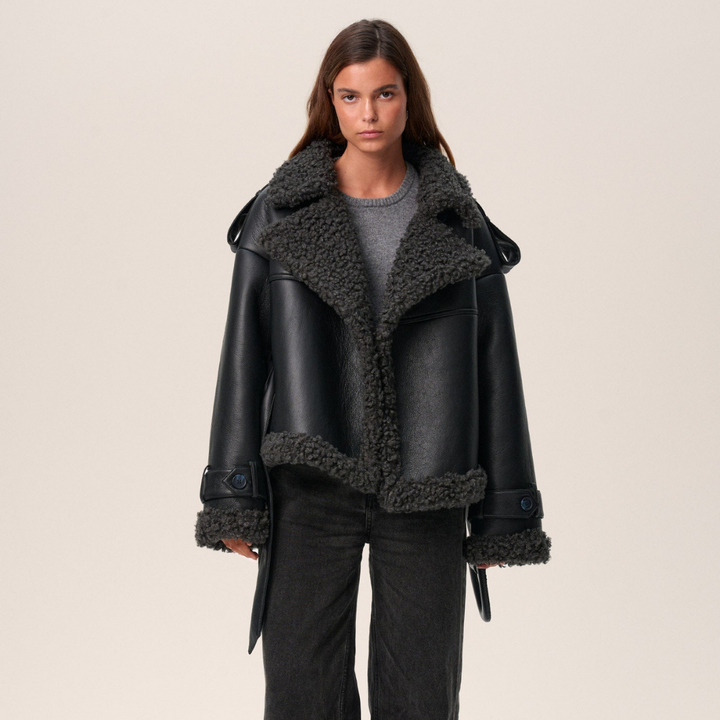 Eullie | Manteau en shearling ceinturé avec une élégance intemporelle