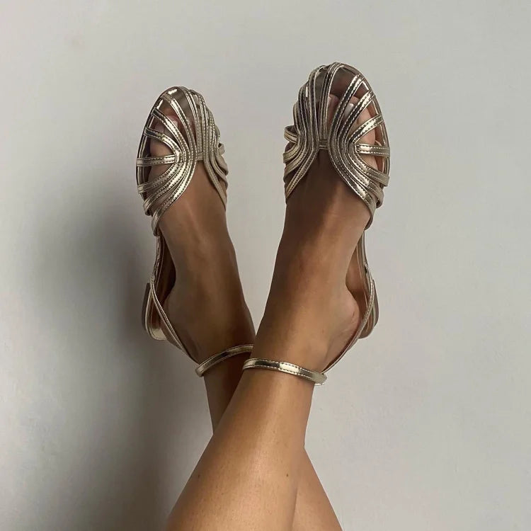 Vittoria | Sandales en Bijoux Dorées