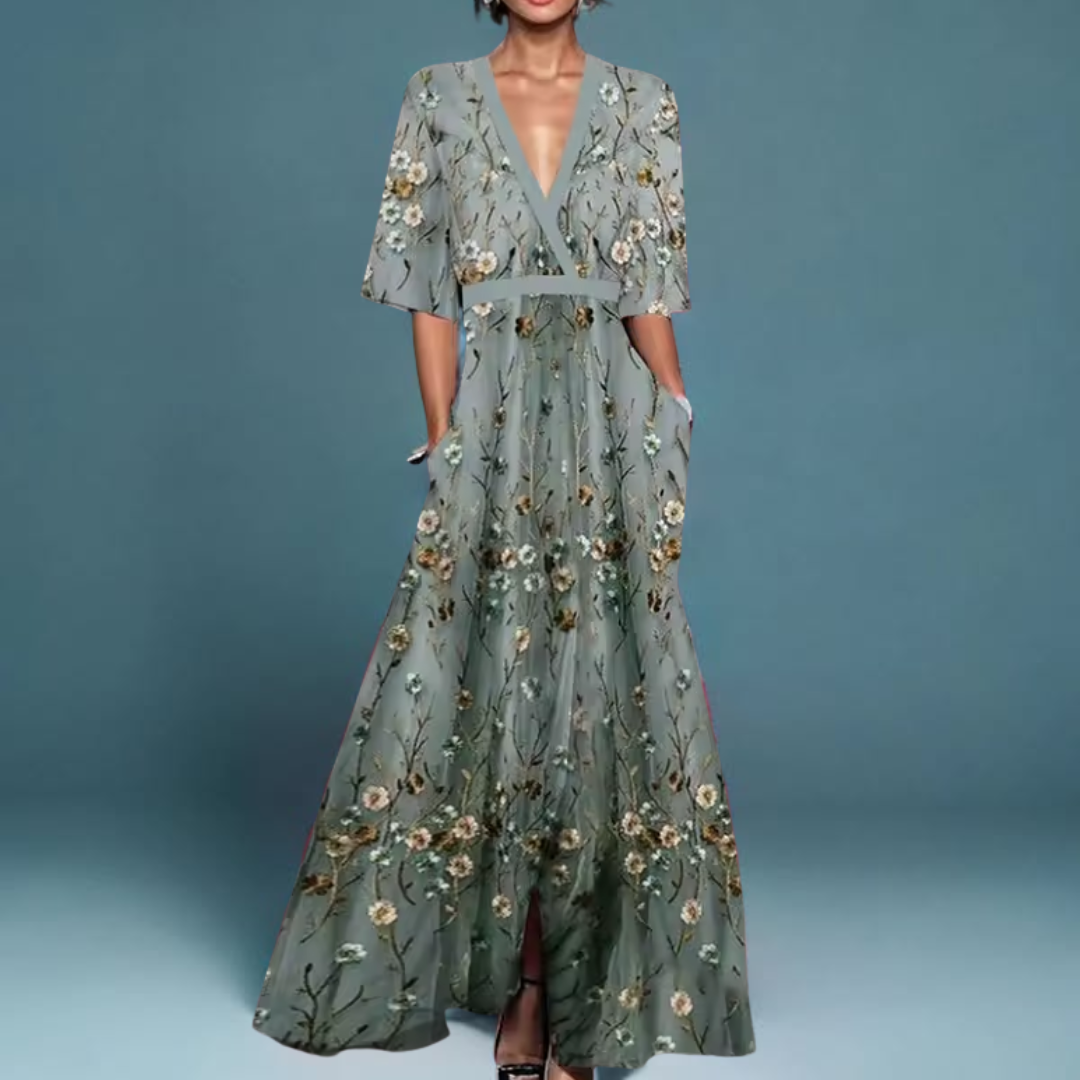 Michelle™ - Robe portefeuille à motif floral élégante