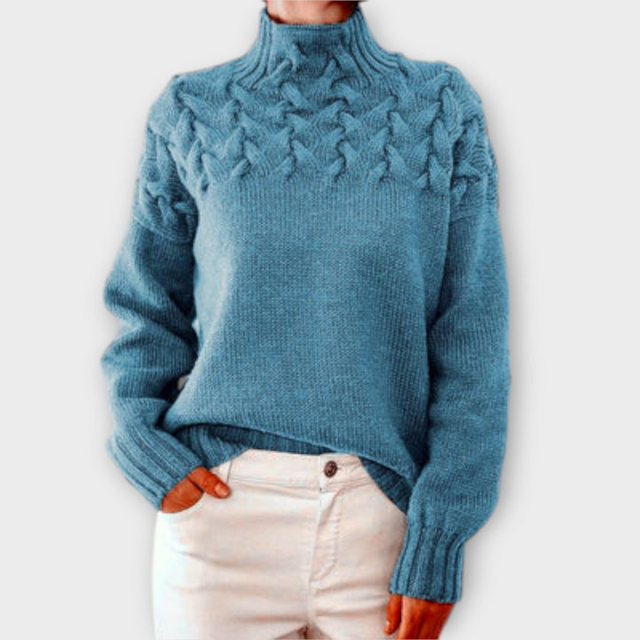 Eva - Pull femme avec détail en torsades