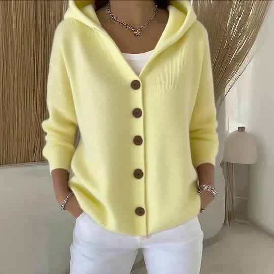 Darienne™ | Cardigan Tricoté avec Capuche et Boutons