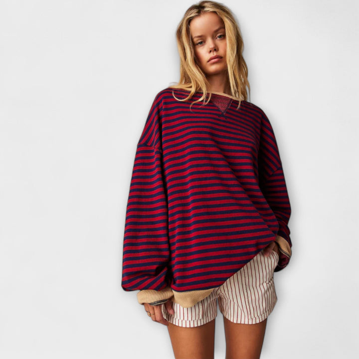 Marlene - Pull Oversize Rayé pour Femmes
