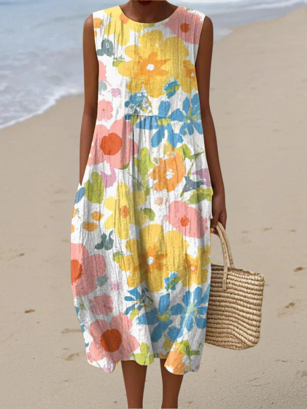 Robe midi Ella™ à fleurs pastel