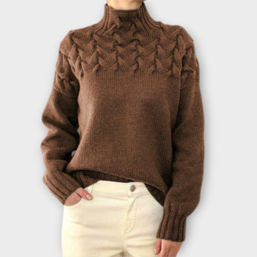 Eva - Pull femme avec détail en torsades