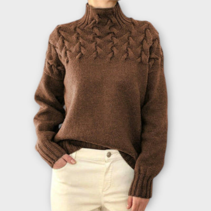 Eva - Pull femme avec détail en torsades