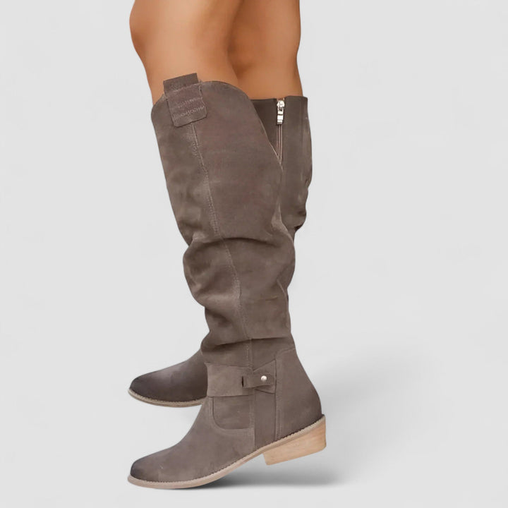 Adeliza | Bottes de équitation hauteur genou avec tige froncée
