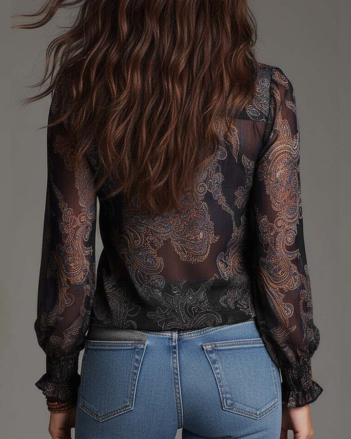 Katie™ | Blouse raffinée à demi-zip et volants