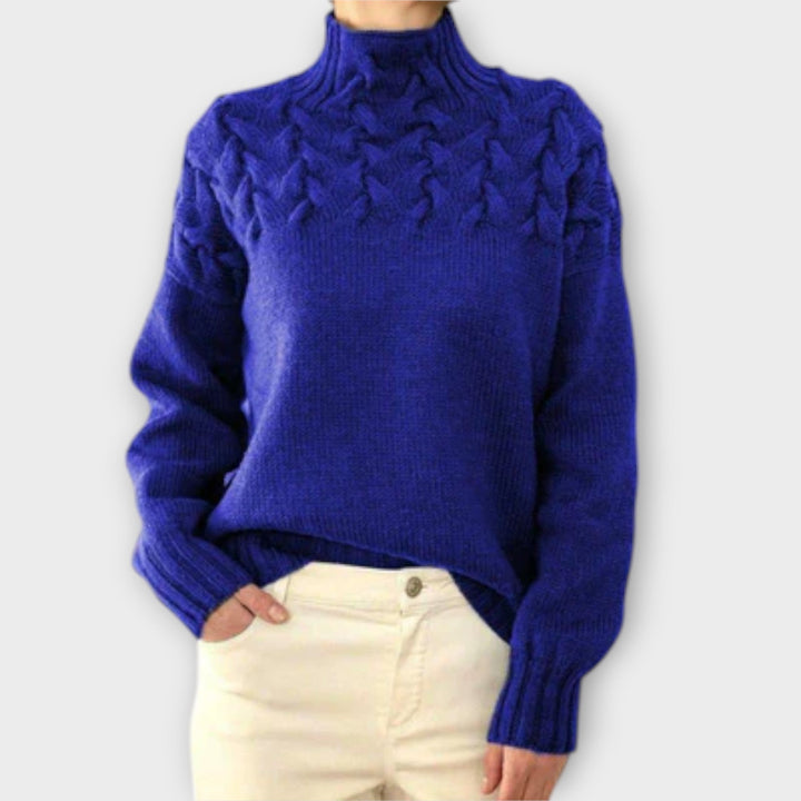 Eva - Pull femme avec détail en torsades