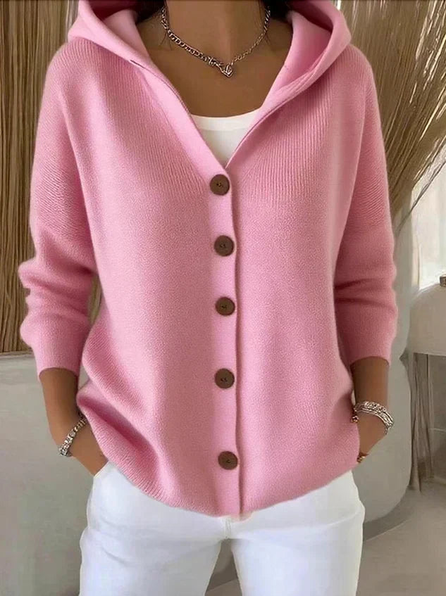 Darienne™ | Cardigan Tricoté avec Capuche et Boutons