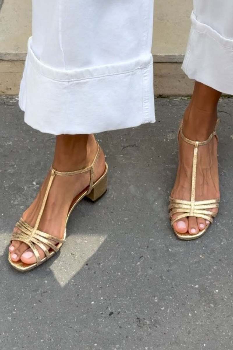 Allegra | Sandales dorées, élégance pour le quotidien