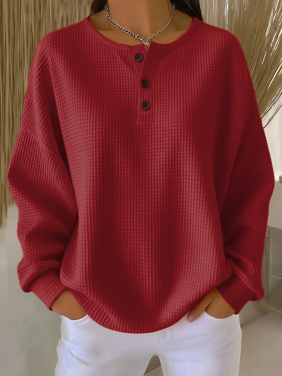 Mirabel™ | Sweatshirt Henley en Gaufre Confortable
