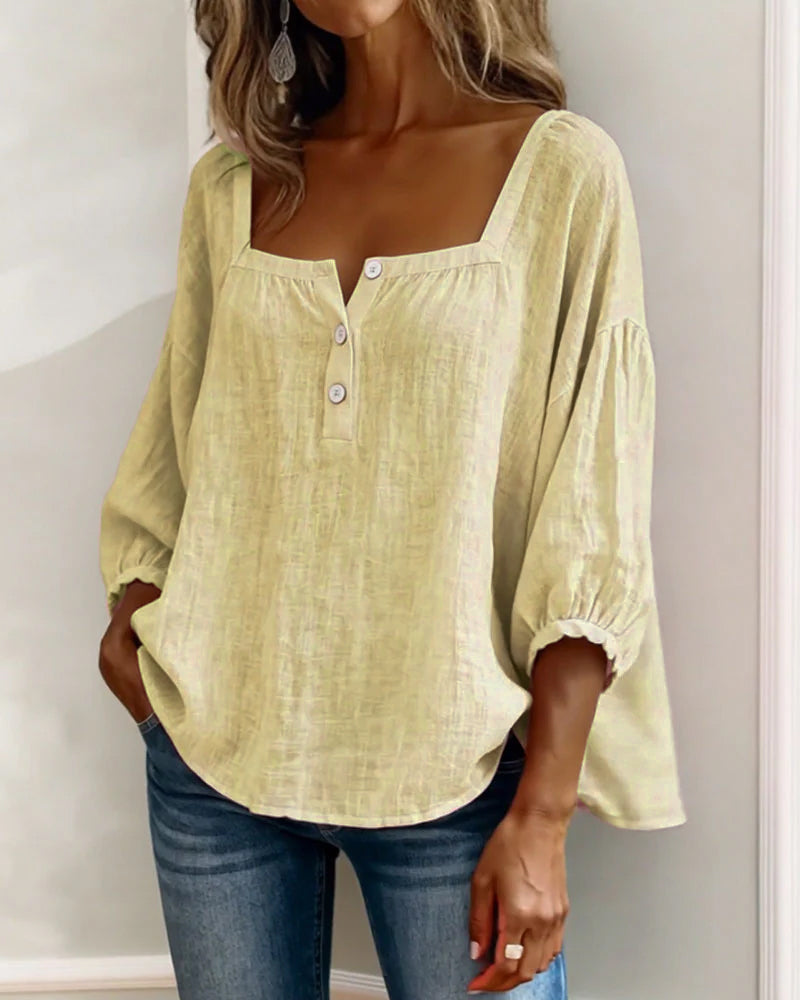 Sherri™ | Blouse élégante à encolure carrée