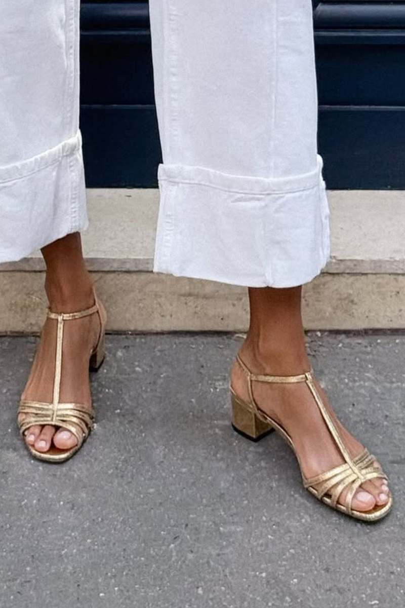 Allegra | Sandales dorées, élégance pour le quotidien