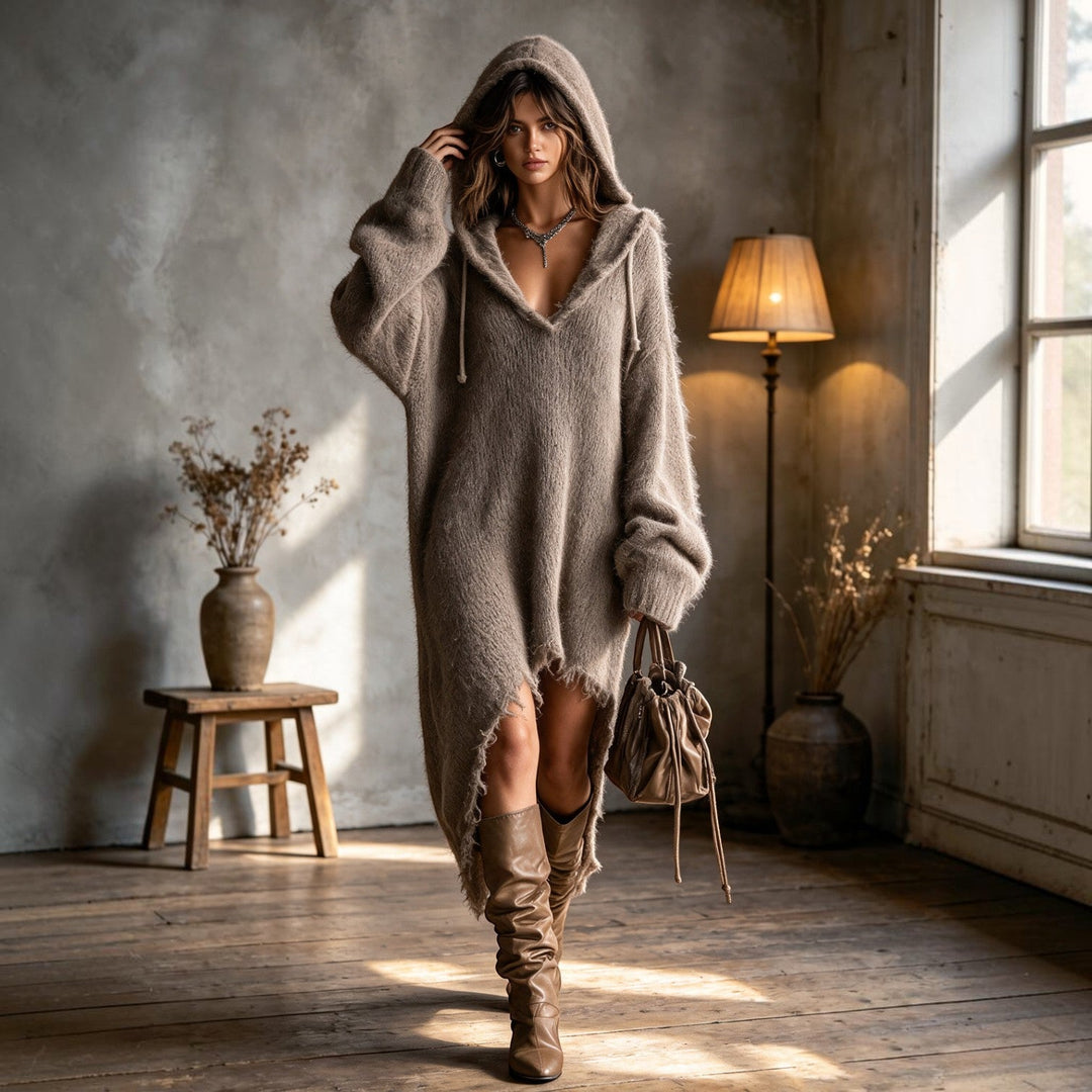 Claire | Robe Midi à Capuche