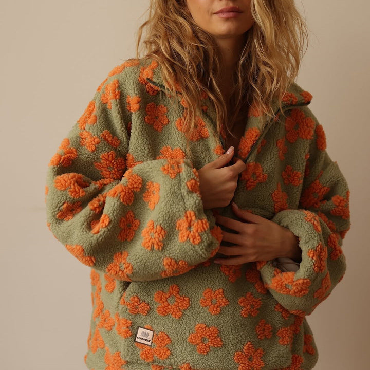 ELODIE - Sweatshirt floral en doux polaire