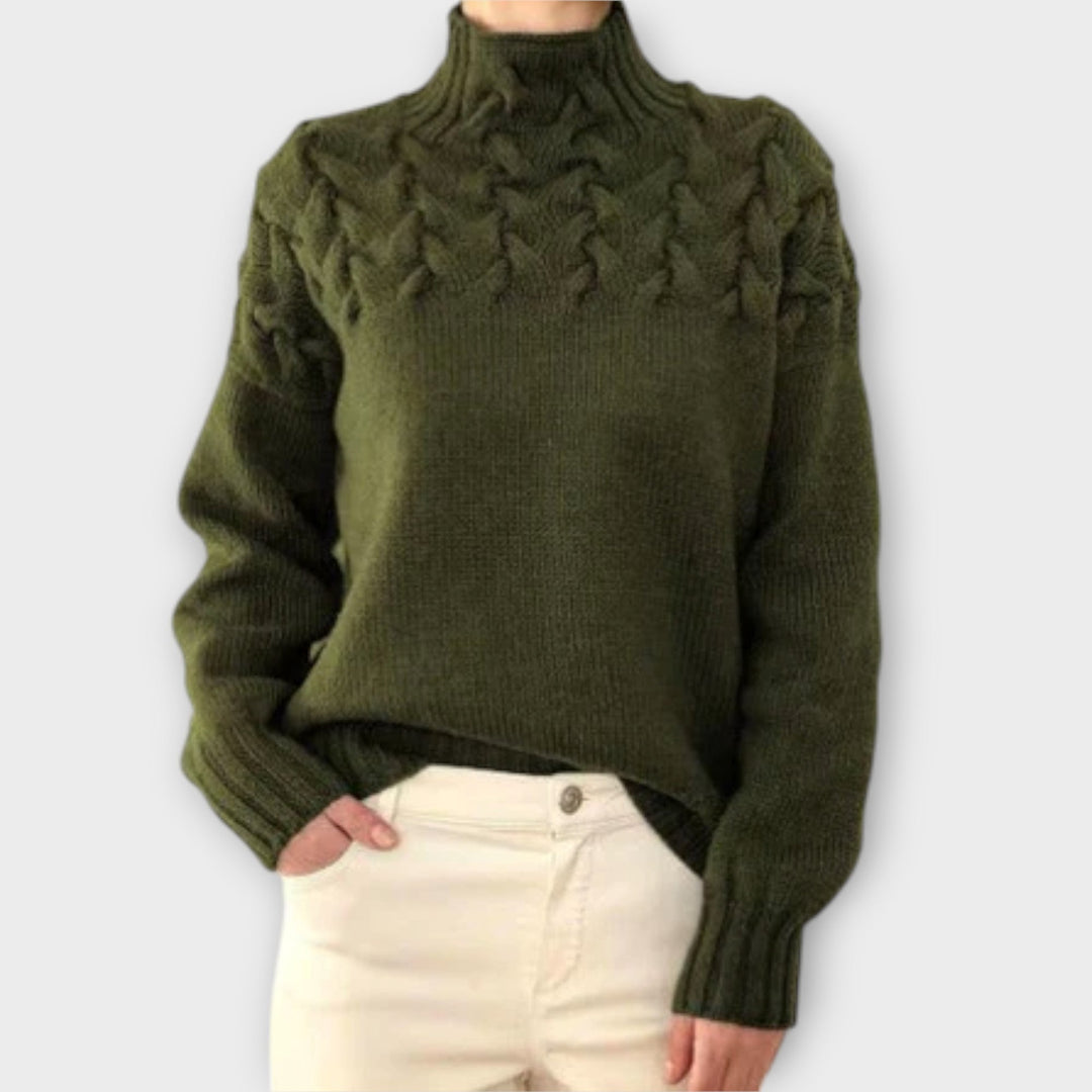Eva - Pull femme avec détail en torsades