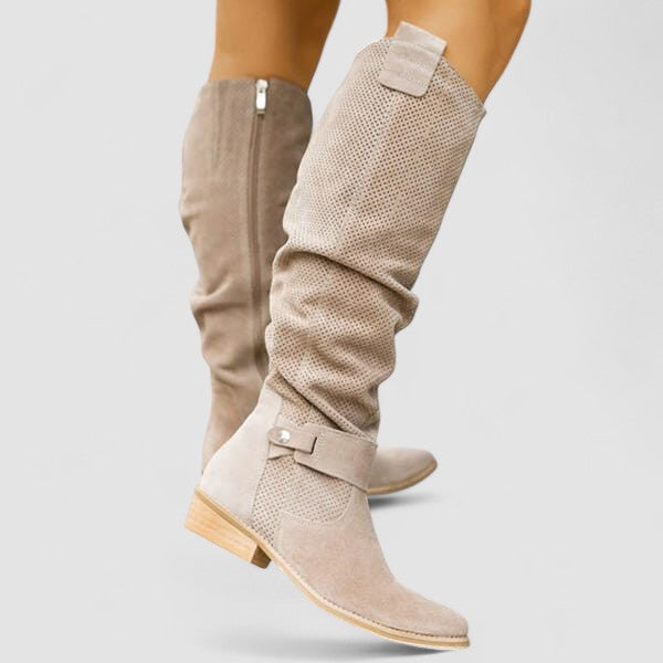 Georgiana | Bottes Western hauteur genou avec tige froncée