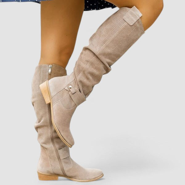 Georgiana | Bottes Western hauteur genou avec tige froncée