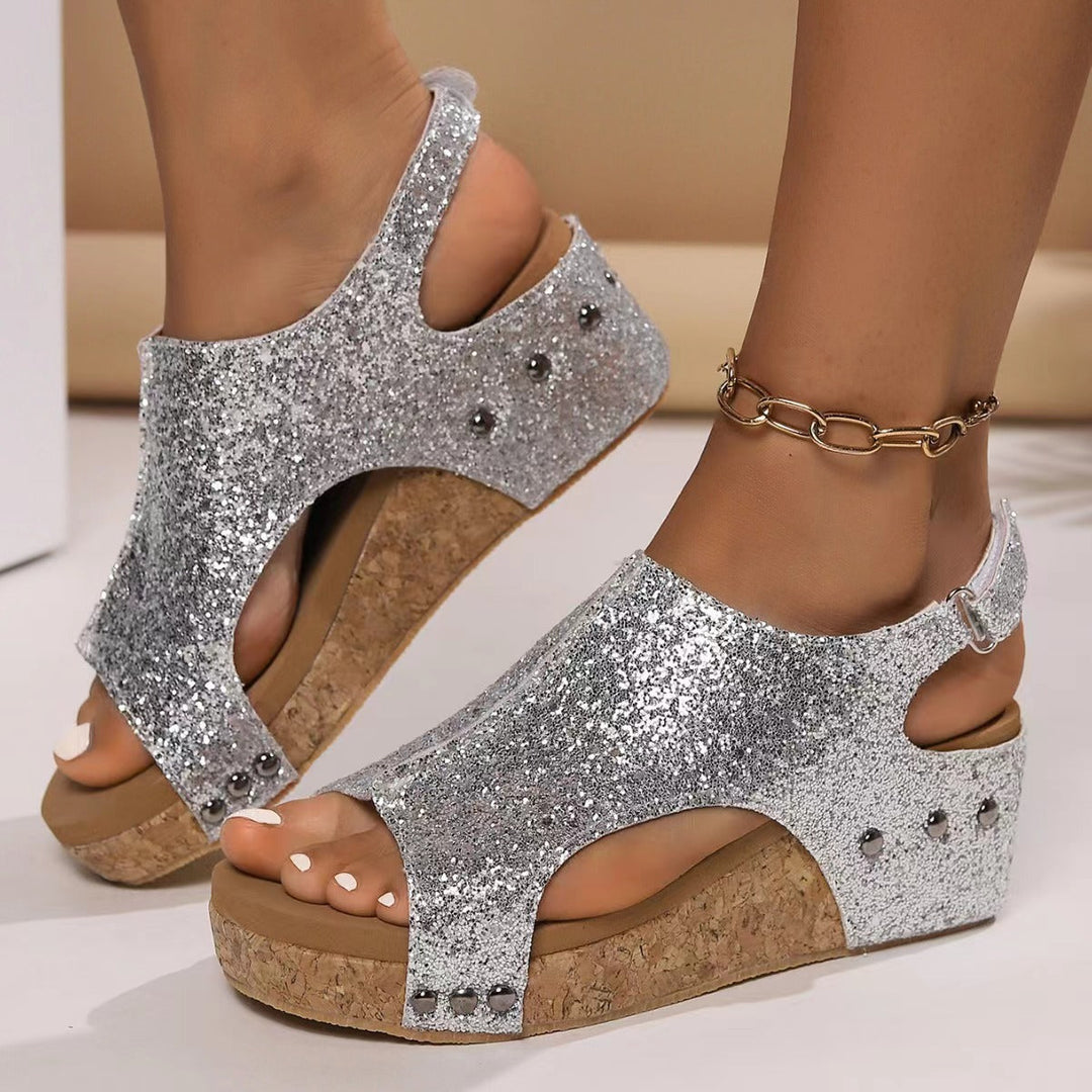 Briellae - Sandalette à talon compensé