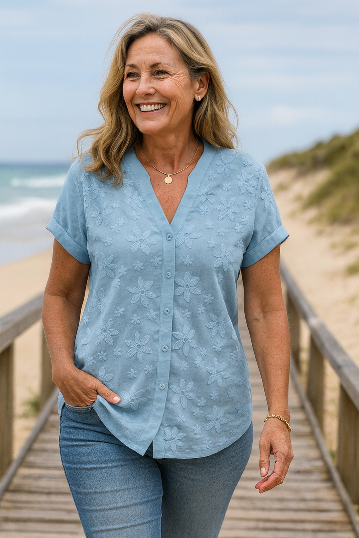 Maritza™ | Top fluide coton-lin