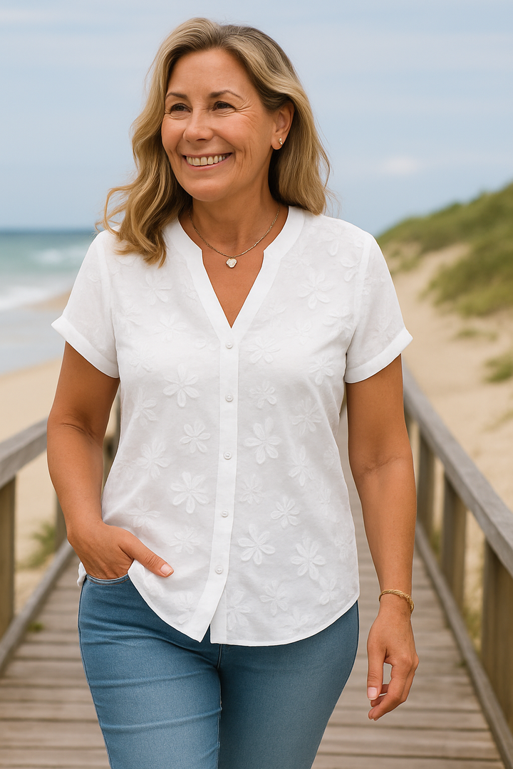 Maritza™ | Top fluide coton-lin