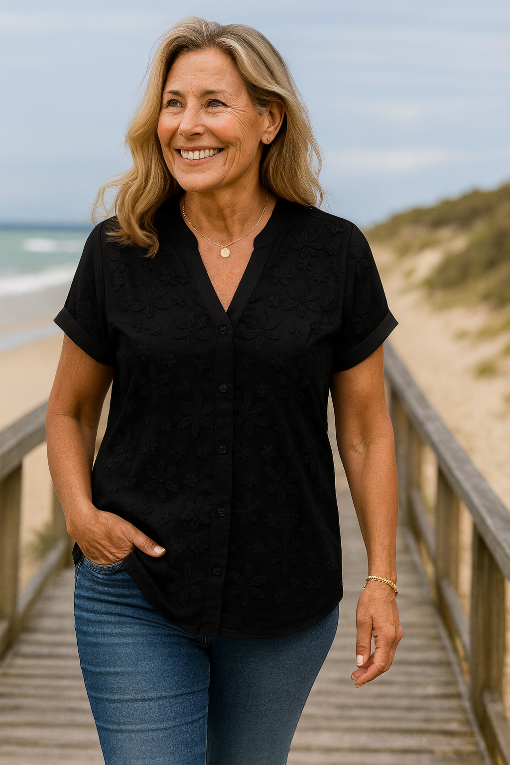 Maritza™ | Top fluide coton-lin