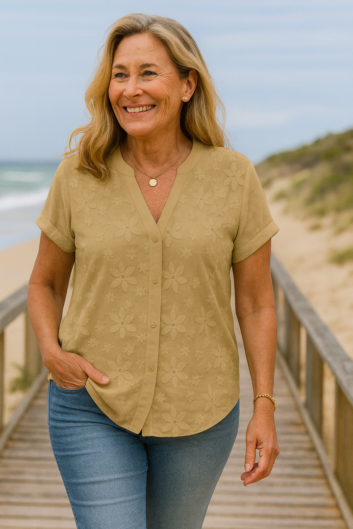 Maritza™ | Top fluide coton-lin