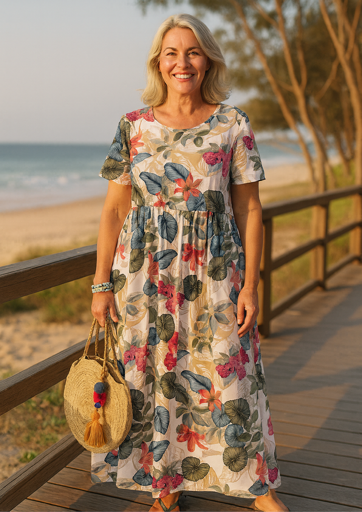 Anika | Robe Maxi Florale Aérée – Où le confort rencontre la confiance (S-5XL)