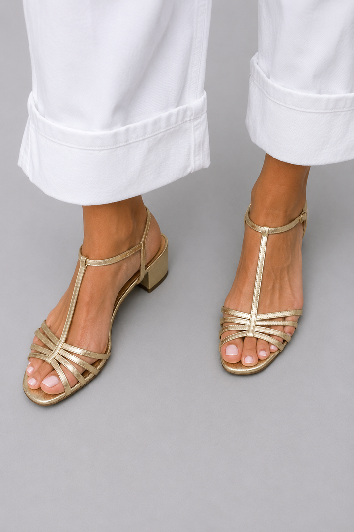 Allegra | Sandales dorées, élégance pour le quotidien