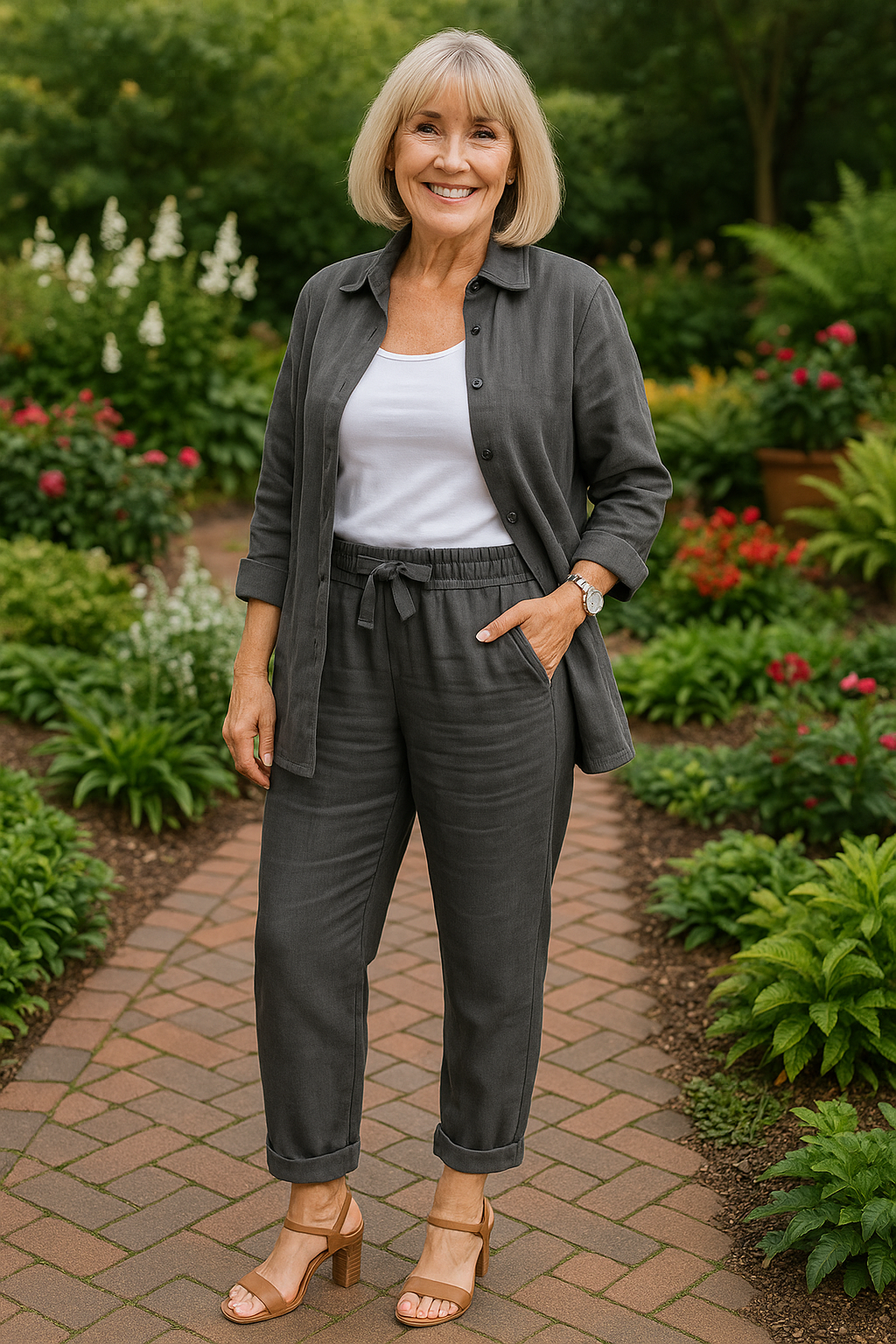Alondra™ | Ensemble chemise et pantalon fluide en coton doux