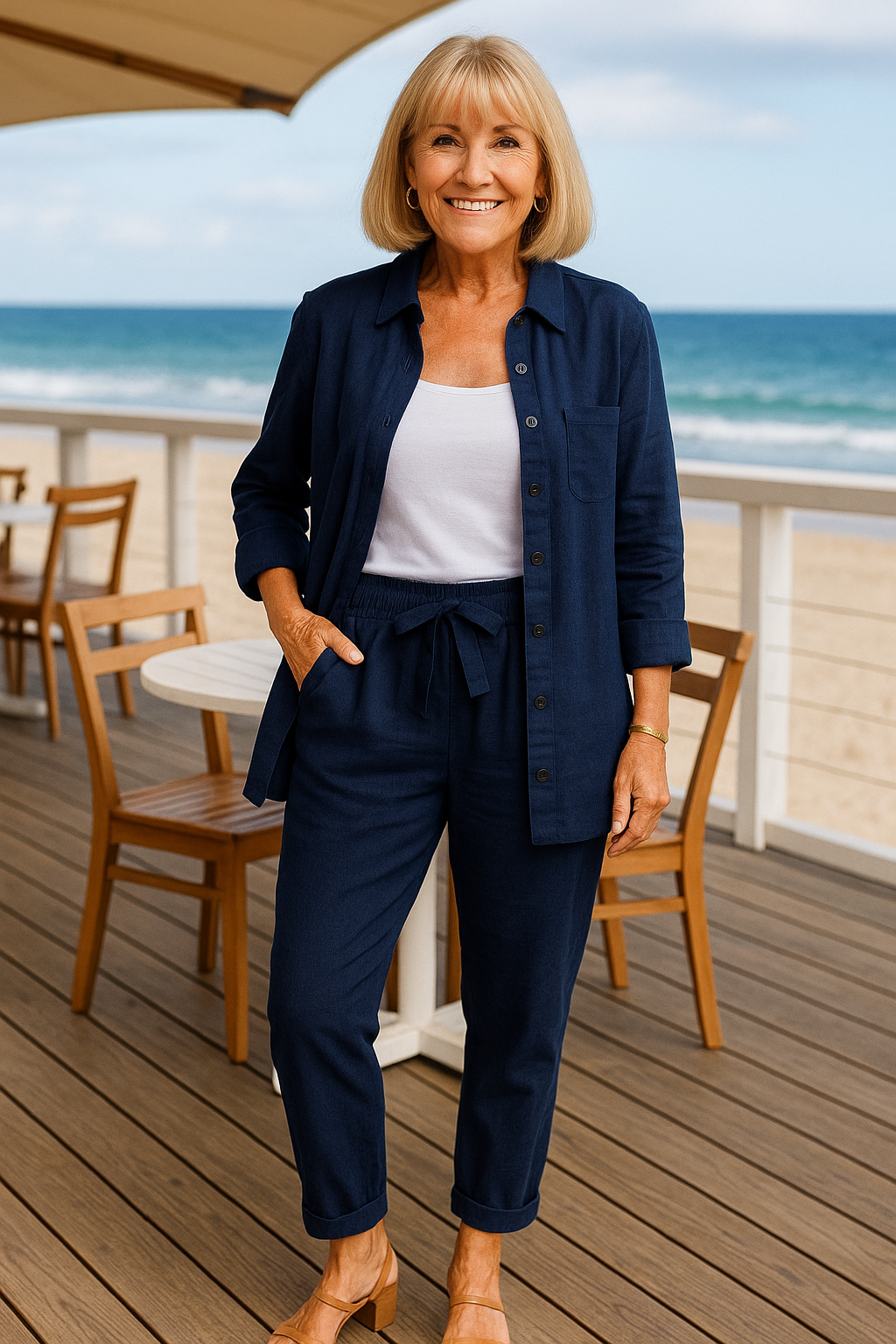 Alondra™ | Ensemble chemise et pantalon fluide en coton doux