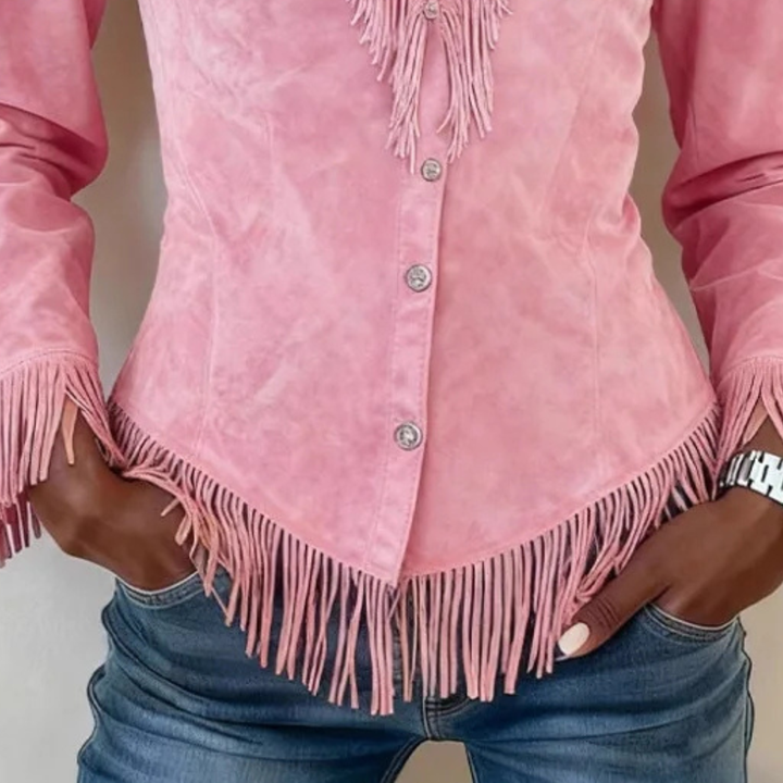 Agatha™ | Blouse en daim à franges