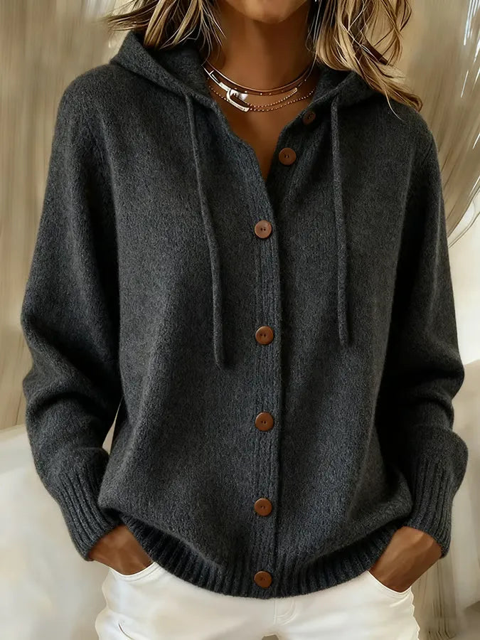 Brenda™ | Cardigan à Capuche avec Boutons Confortable