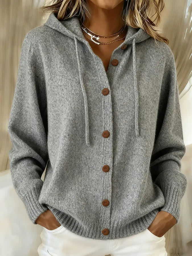 Brenda™ | Cardigan à Capuche avec Boutons Confortable