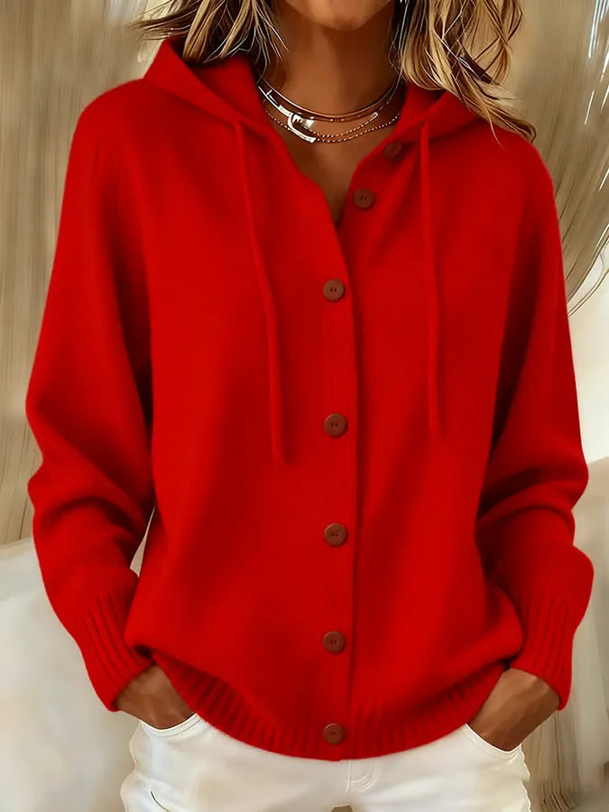 Brenda™ | Cardigan à Capuche avec Boutons Confortable
